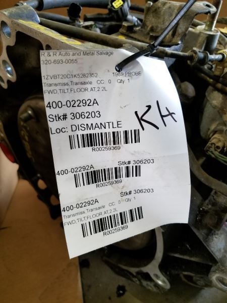 Automatic Transmission 4 Cylinder Without Turbo Fits 89-92 PROBE 259369