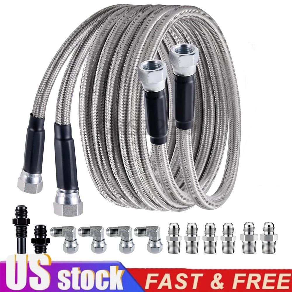 FIT TH350 700R4 TH400 SS Braided Transmission Cooler Hose Lines 70″ Length