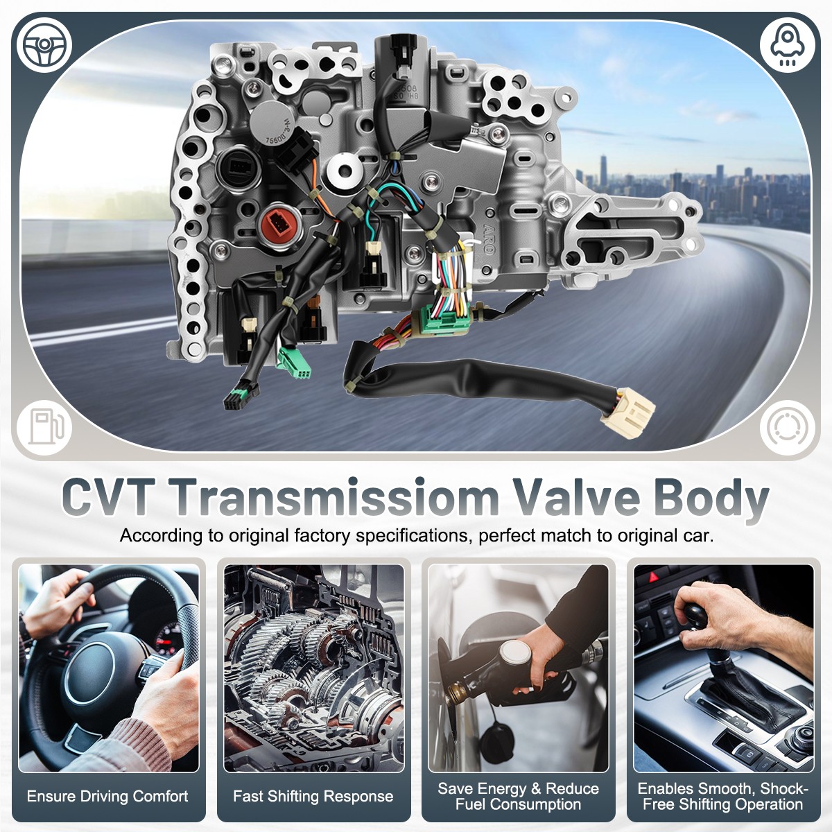 CVT Transmission Valve Body W/ Solenoids JF016E For Nissan Altima MURANO SENTRA