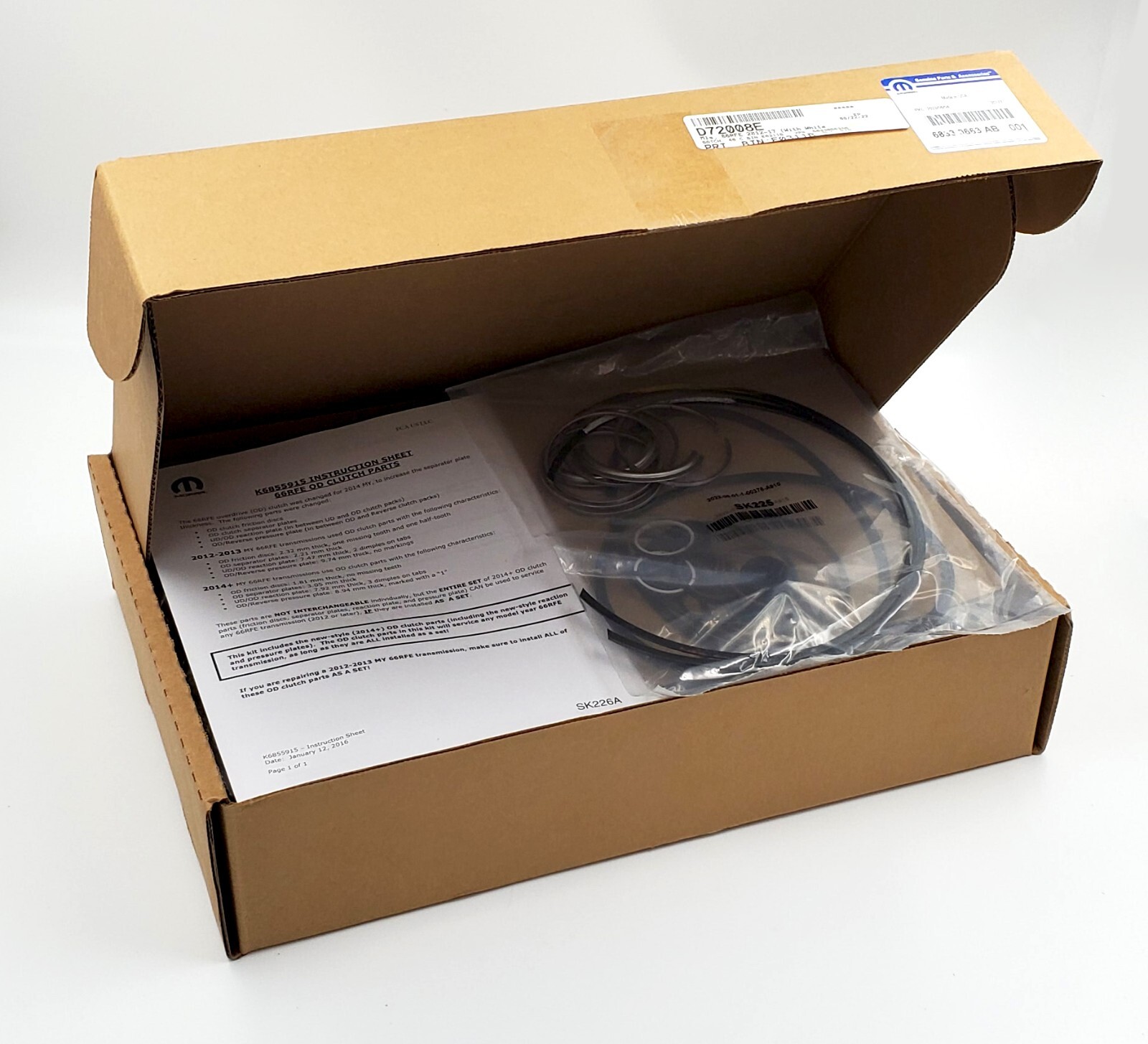 66RFE Mopar Transmission Rebuild Kit 2012-2017 OEM 68330663AB