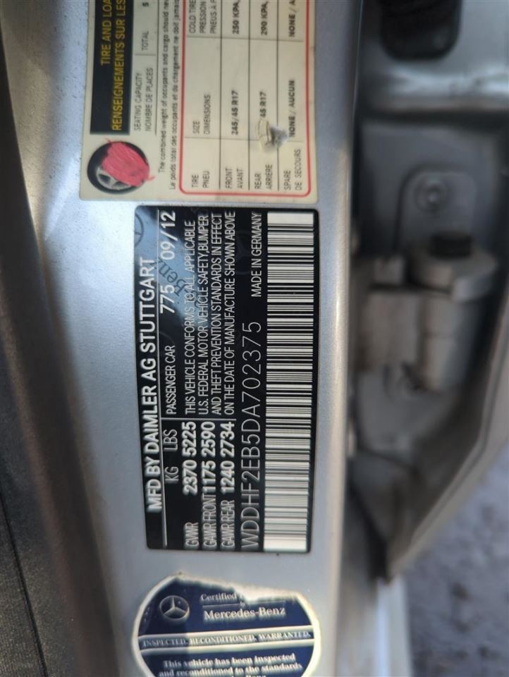 Automatic Transmission 212 Type Sedan E350 Fits 13 MERCEDES E-CLASS 153711