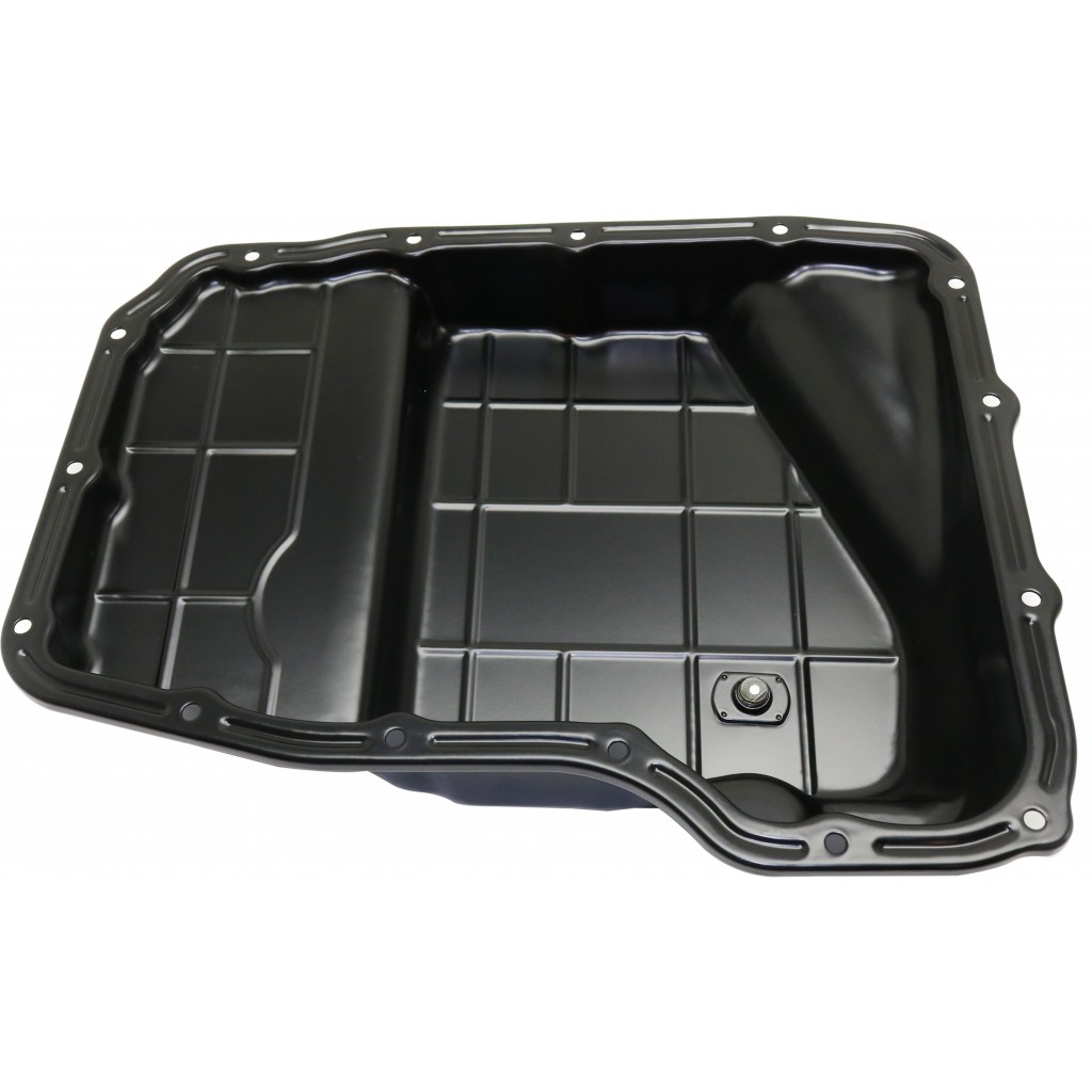 For Chrysler Aspen Transmission Pan 2007-2009 w/ Drain Plug Black Steel Material
