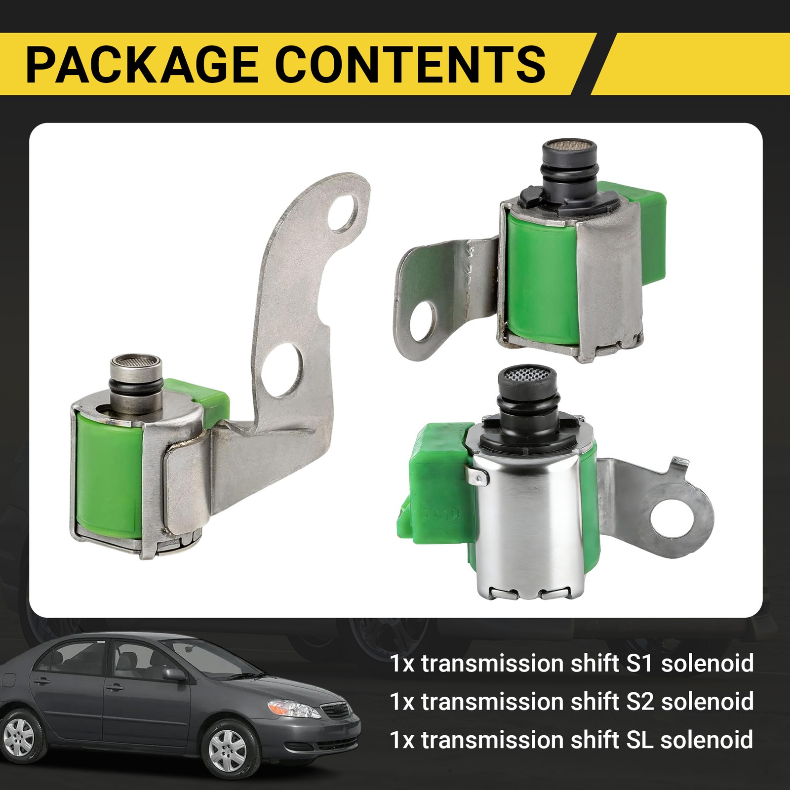 3Pcs S1 & S2 & SL Transmission Shift Solenoid Kit For Toyota Corolla 1.8L Matrix