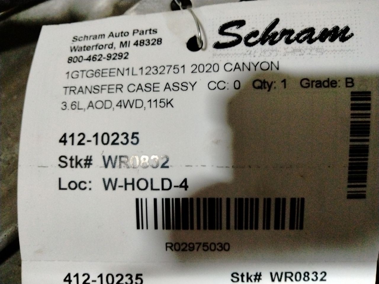 Transfer Case 3.6L Fits 20-22 CANYON 2975030