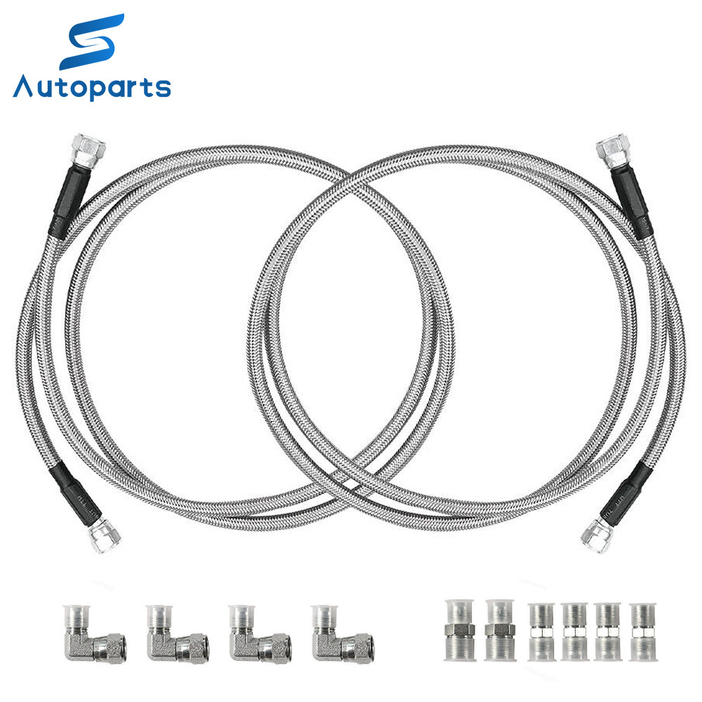 SS Braided Transmission Cool Hoses Lines Kit For Chevy Ford TH350 700R4 TH400