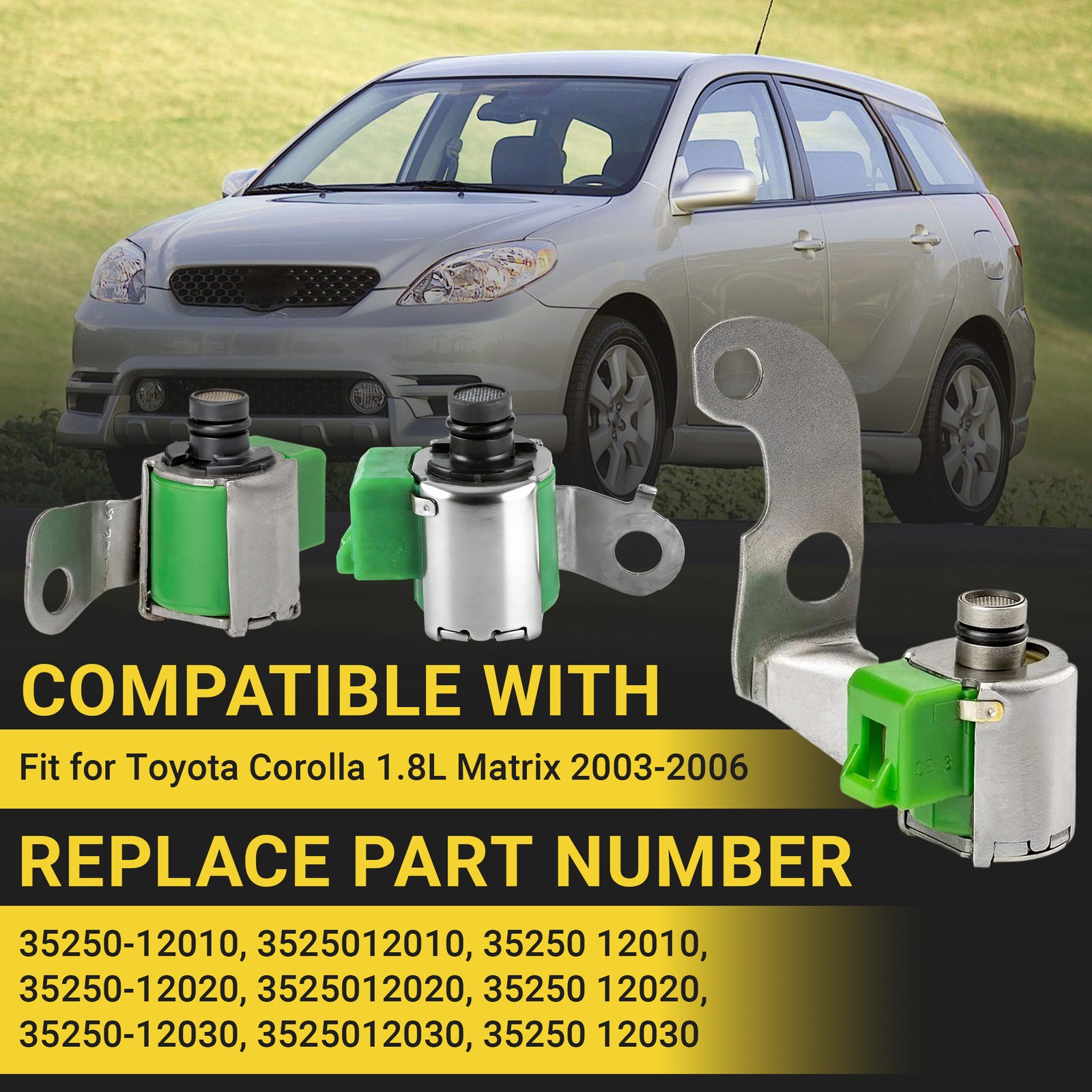 3Pcs S1 & S2 & SL Transmission Shift Solenoid Kit For Toyota Corolla 1.8L Matrix