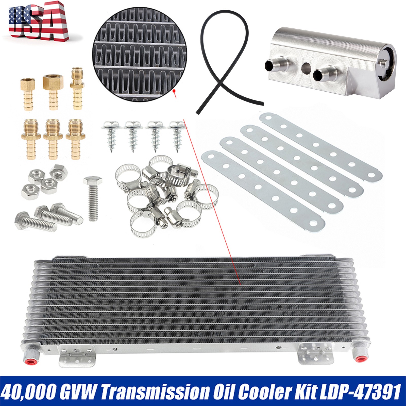 Transmission Oil Cooler & Thermal Bypass Valve Kit For Chevrolet GMC LPD47391