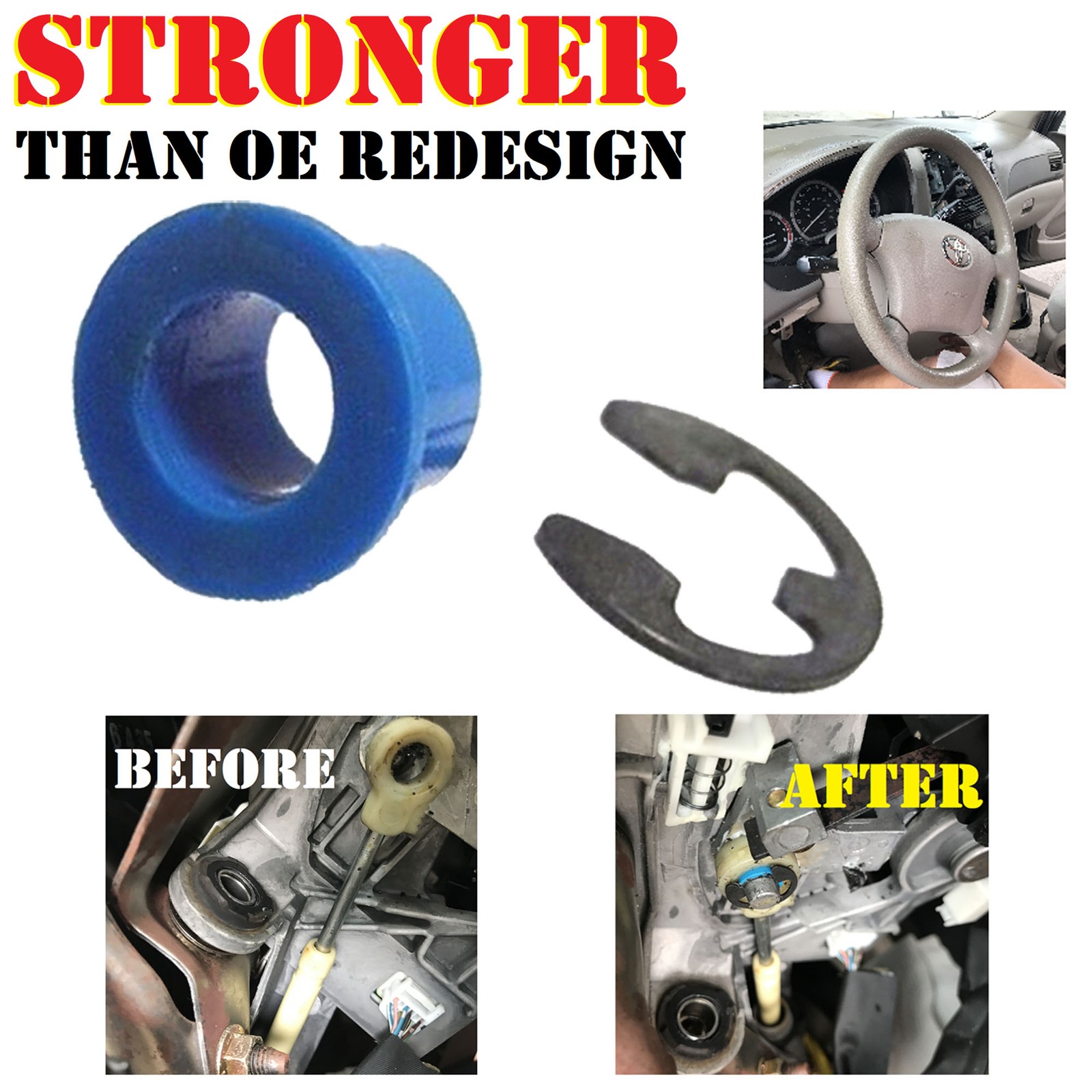 For Mercury Tracer Upgraded Auto Shifter Bushing Cable Repair Kit Polyurethane