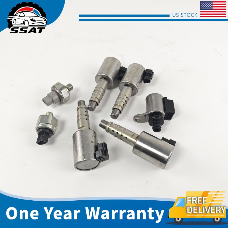 7pc Transmission Solenoids Pressure Sensor for Nissan RE0F10D JF016E JF017E CVT8